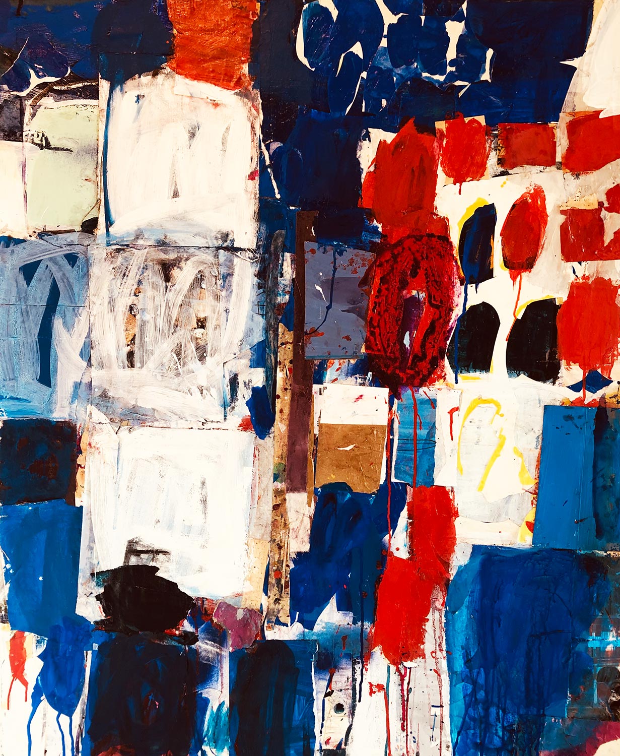 "Essauira" · 140 x 120 cm · Collage/mixing technique on canvas 2019