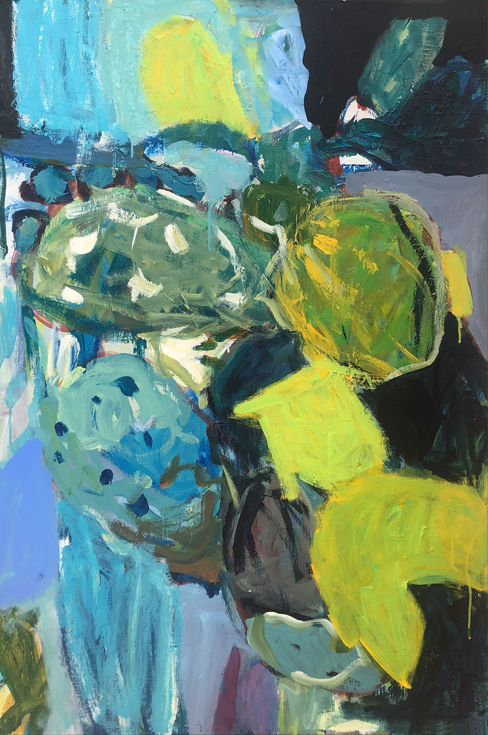 "Kaktusfrüchte" · 140 x 80 cm · Acryl on canvas 2021