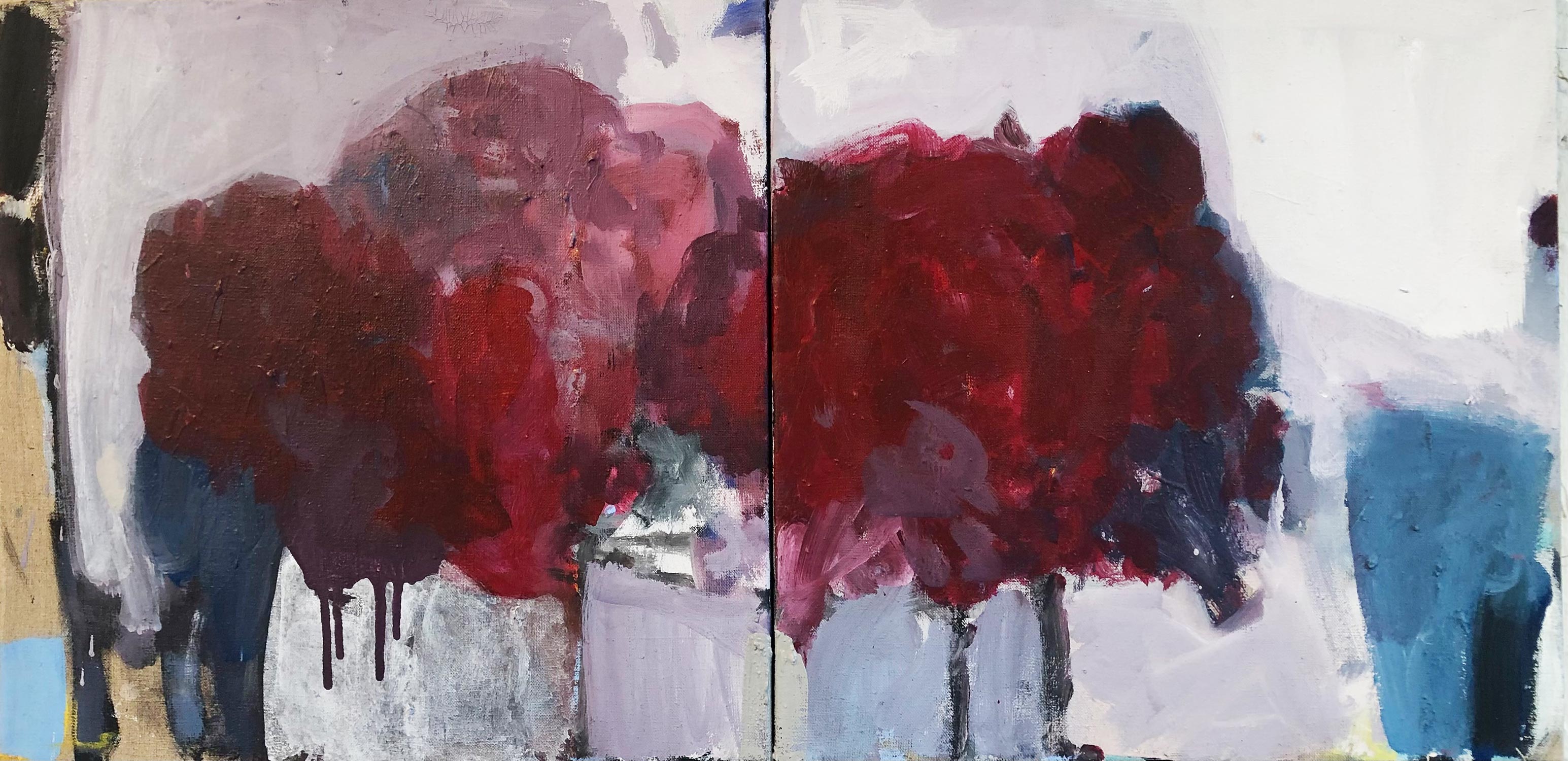 "Röschen" · 2-tlg. je 40 x 40 cm · Acryl on canvas 2021