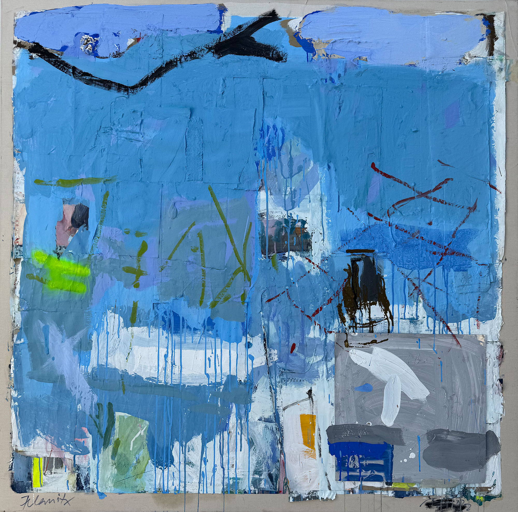 Malerei "Felanitx" in 140 x 140 cm with acryl on canvas