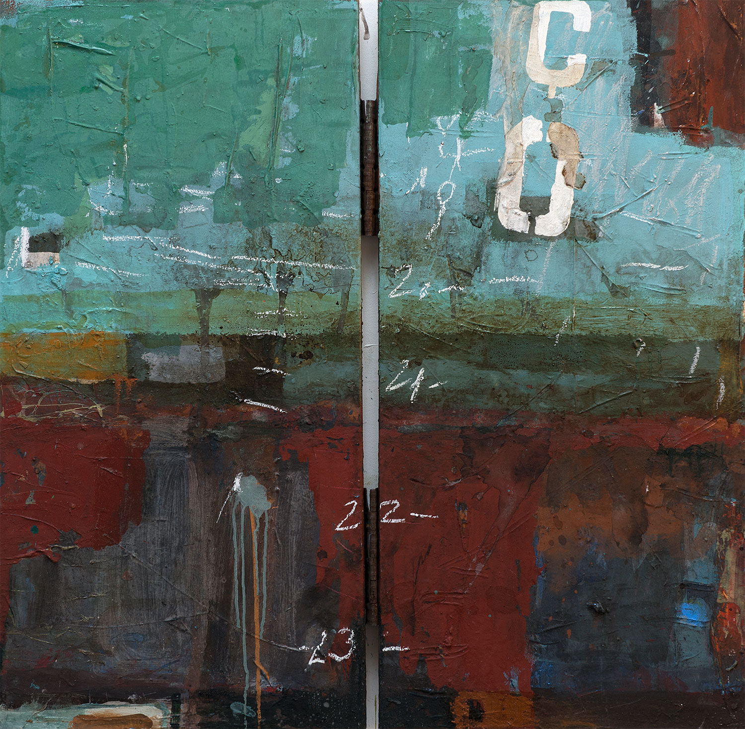 "CO2, 2 pcs." · 100 x 100 cm · Acryl on canvas · 2012