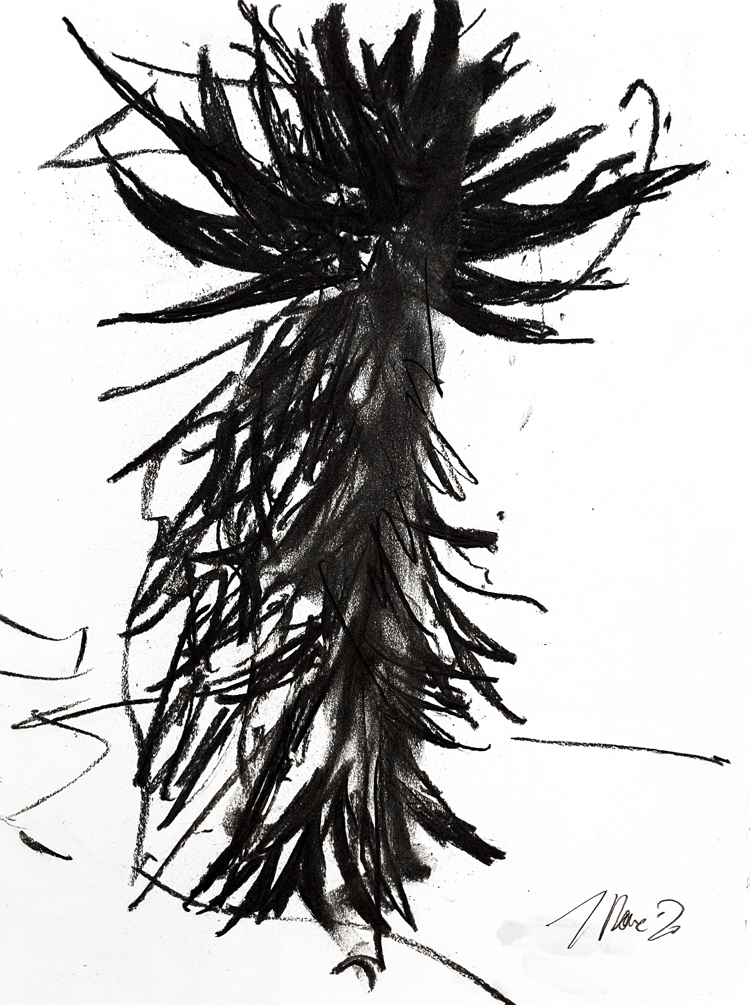 "ohne Titel" · A3 · Kohlestift · 2020